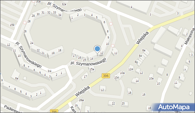 Oława, Plac Szymanowskiego Karola, 13, mapa Oława