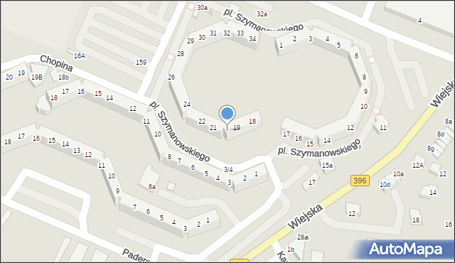 Oława, Plac Szymanowskiego Karola, 20, mapa Oława