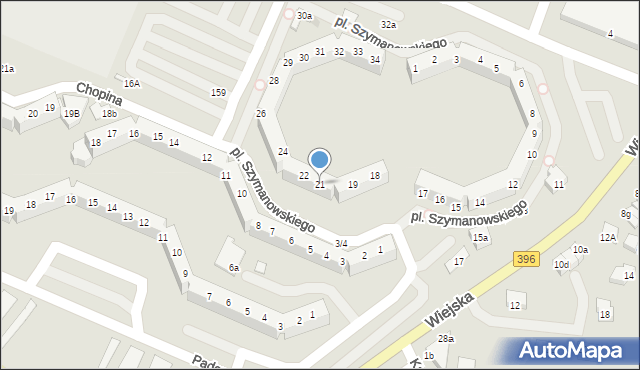 Oława, Plac Szymanowskiego Karola, 21, mapa Oława