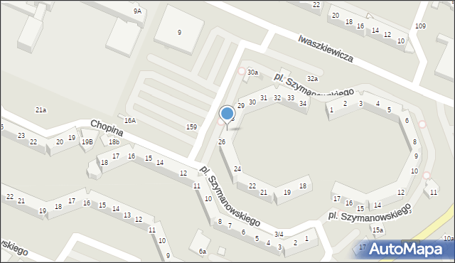 Oława, Plac Szymanowskiego Karola, 27, mapa Oława