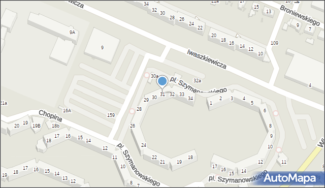 Oława, Plac Szymanowskiego Karola, 31, mapa Oława