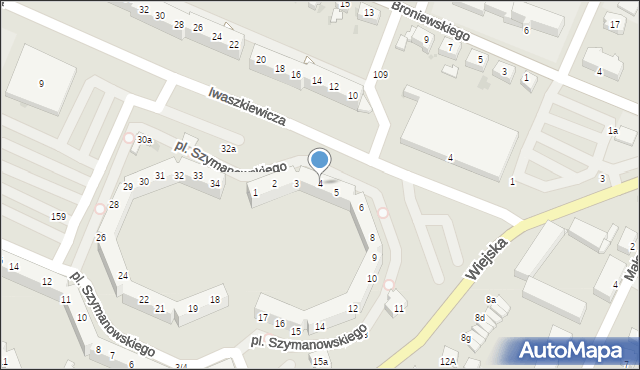 Oława, Plac Szymanowskiego Karola, 4, mapa Oława