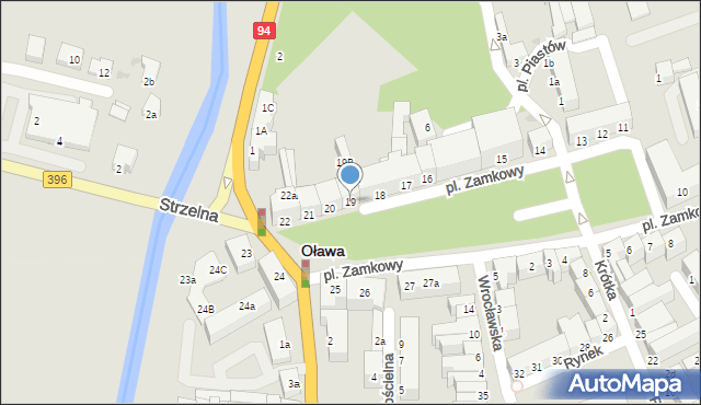 Oława, Plac Zamkowy, 19, mapa Oława