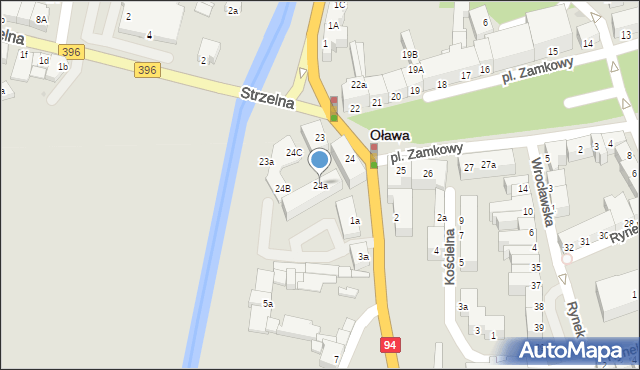 Oława, Plac Zamkowy, 24a, mapa Oława