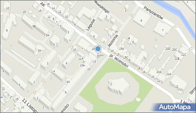 Olecko, Plac Wolności, 13, mapa Olecko