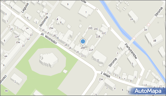 Olecko, Plac Wolności, 20B, mapa Olecko