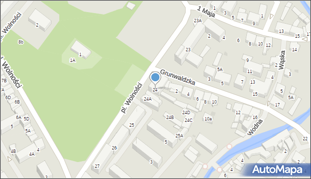 Olecko, Plac Wolności, 24, mapa Olecko