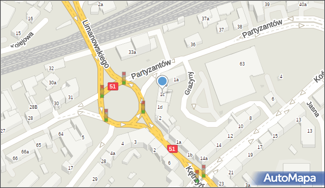 Olsztyn, Plac Bema Józefa, gen., 1c, mapa Olsztyna