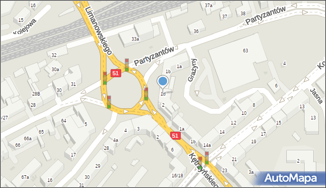 Olsztyn, Plac Bema Józefa, gen., 1d, mapa Olsztyna