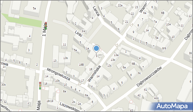Olsztyn, Plac Konsulatu Polskiego, 1, mapa Olsztyna