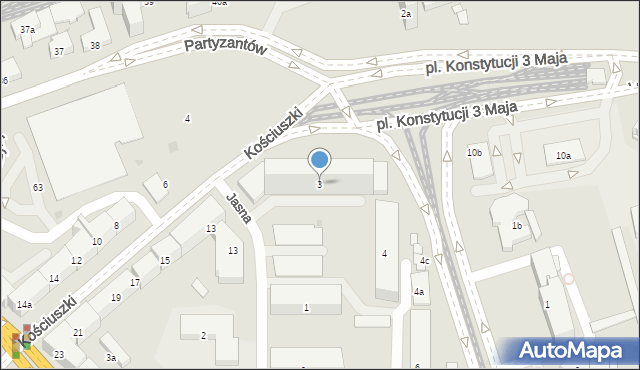 Olsztyn, Plac Konstytucji 3 Maja, 3, mapa Olsztyna