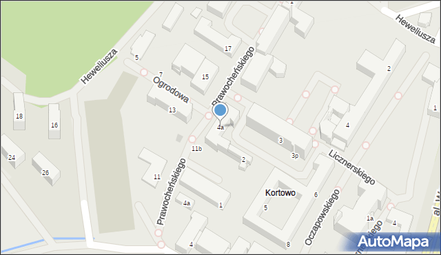 Olsztyn, Plac Łódzki, 4a, mapa Olsztyna
