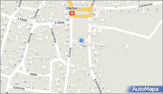 Olsztyn, Plac Piłsudskiego Józefa, marsz., 14, mapa Olsztyna