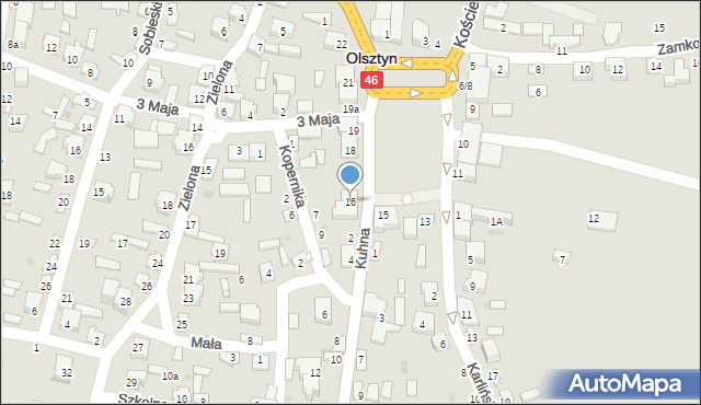 Olsztyn, Plac Piłsudskiego Józefa, marsz., 16, mapa Olsztyna