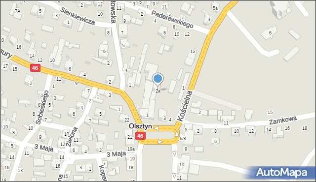 Olsztyn, Plac Piłsudskiego Józefa, marsz., 2a, mapa Olsztyna