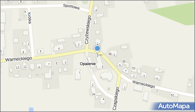 Opalenie, Plac św. Józefa, 2, mapa Opalenie