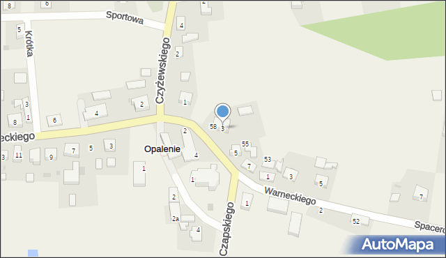 Opalenie, Plac św. Józefa, 3, mapa Opalenie