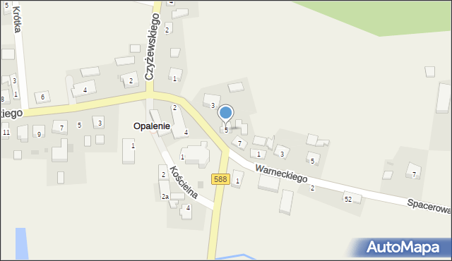Opalenie, Plac św. Józefa, 5, mapa Opalenie