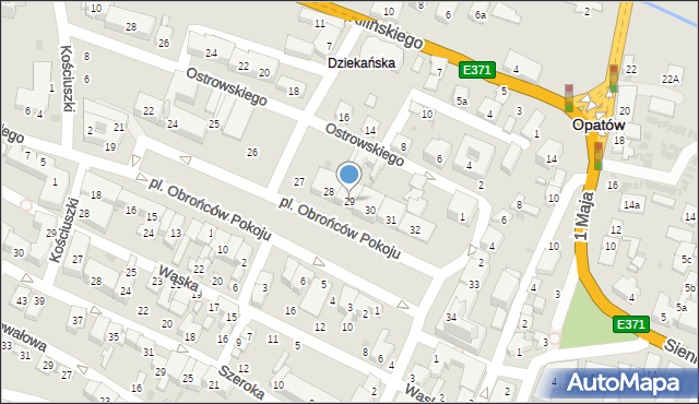 Opatów, Plac Obrońców Pokoju, 29, mapa Opatów