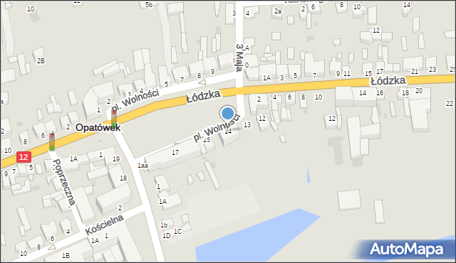 Opatówek, Plac Wolności, 14, mapa Opatówek