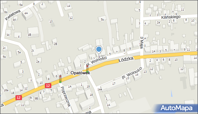 Opatówek, Plac Wolności, 4, mapa Opatówek