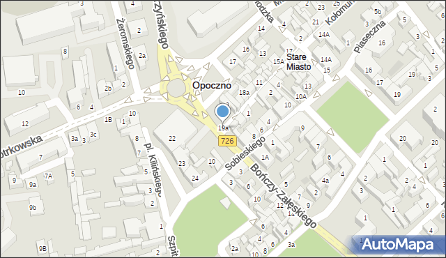 Opoczno, Plac Kilińskiego Jana, płk., 19a, mapa Opoczno