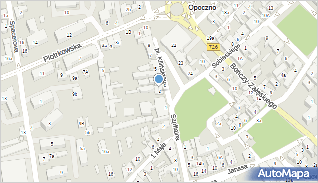 Opoczno, Plac Kilińskiego Jana, płk., 2, mapa Opoczno