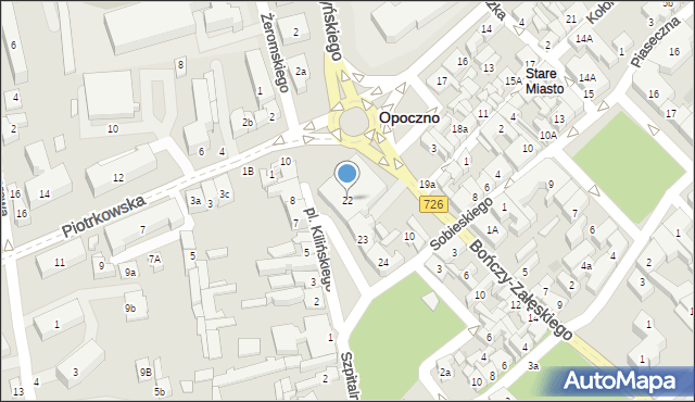 Opoczno, Plac Kilińskiego Jana, płk., 22, mapa Opoczno