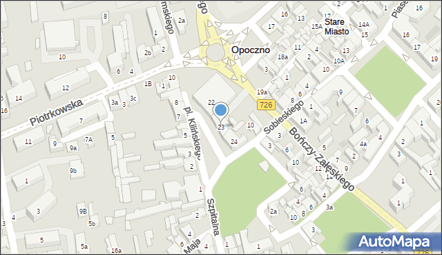 Opoczno, Plac Kilińskiego Jana, płk., 23, mapa Opoczno