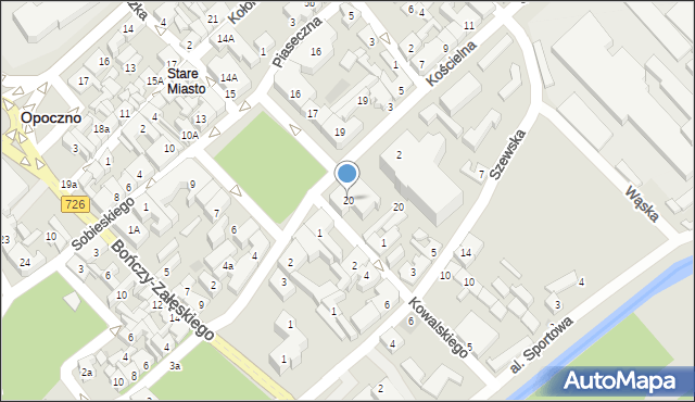 Opoczno, Plac Kościuszki Tadeusza, gen., 20, mapa Opoczno