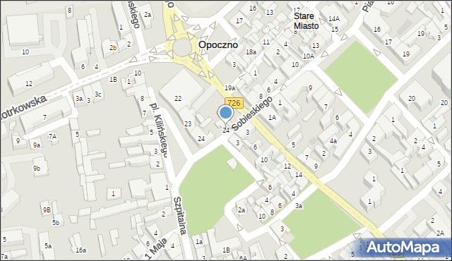 Opoczno, Plac Strażacki, 24, mapa Opoczno