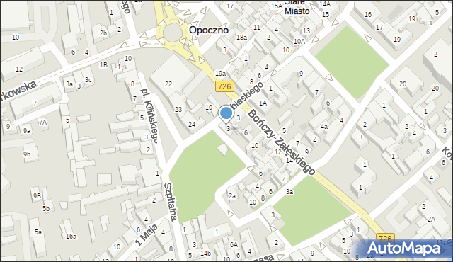 Opoczno, Plac Strażacki, 5, mapa Opoczno