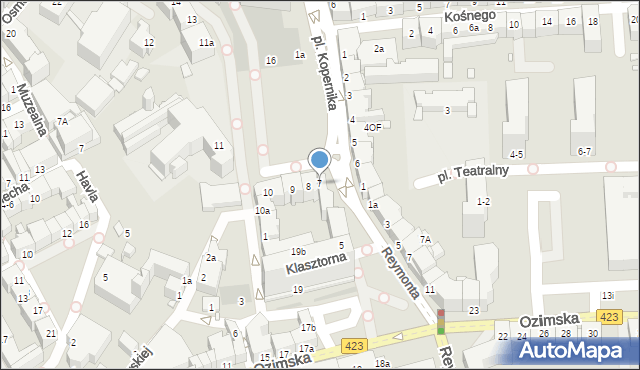 Opole, Plac Kopernika Mikołaja, 7, mapa Opola