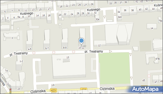 Opole, Plac Teatralny, 10-11, mapa Opola