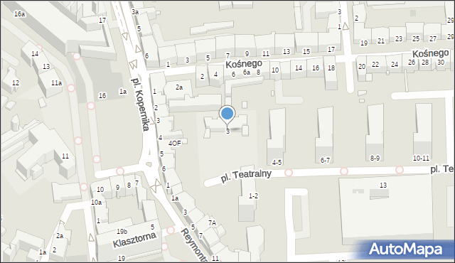 Opole, Plac Teatralny, 3, mapa Opola
