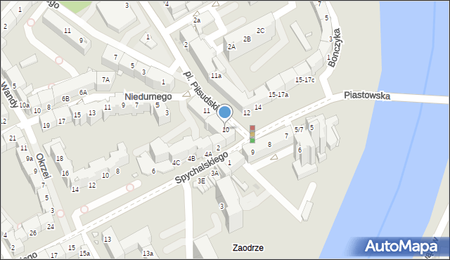 Opole, Plac Piłsudskiego Józefa, marsz., 10, mapa Opola