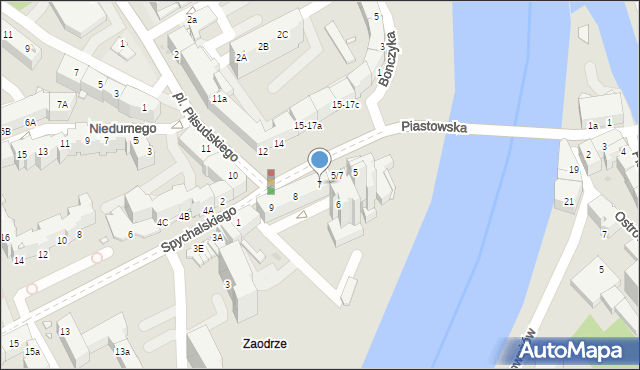 Opole, Plac Piłsudskiego Józefa, marsz., 7, mapa Opola