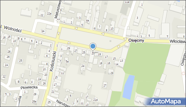 Osięciny, Plac Bohaterów Powstania Warszawy, 23, mapa Osięciny