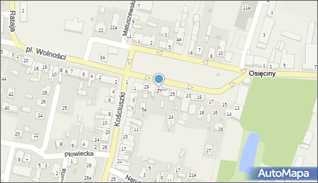 Osięciny, Plac Bohaterów Powstania Warszawy, 27, mapa Osięciny