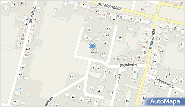 Osięciny, Płowiecka, 20, mapa Osięciny