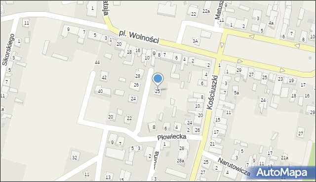 Osięciny, Płowiecka, 25, mapa Osięciny