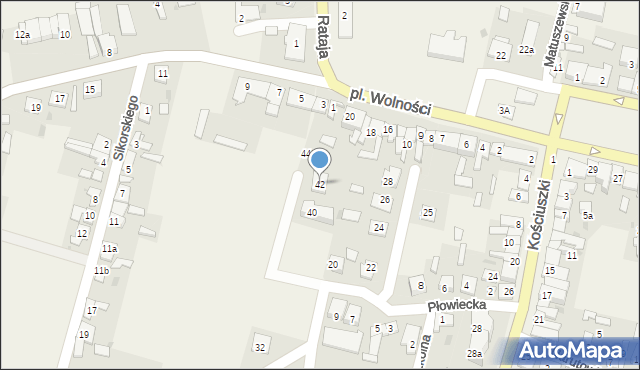 Osięciny, Płowiecka, 42, mapa Osięciny