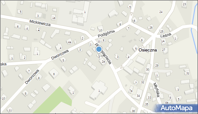 Osieczna, Plac Tysiąclecia, 2, mapa Osieczna