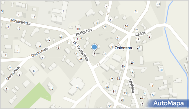 Osieczna, Plac Tysiąclecia, 3, mapa Osieczna