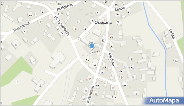 Osieczna, Plac Tysiąclecia, 7, mapa Osieczna