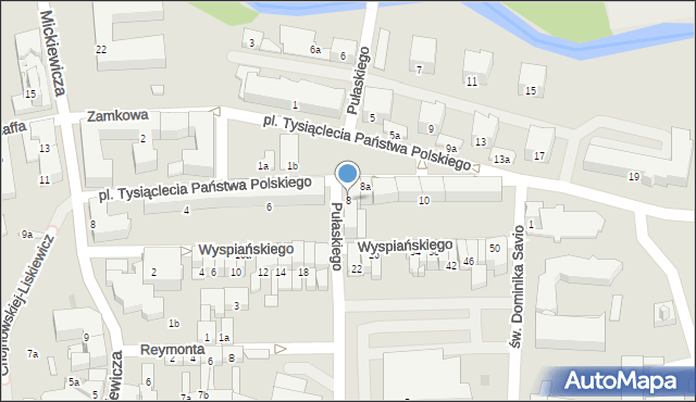 Ostróda, Plac Tysiąclecia Państwa Polskiego, 8, mapa Ostróda