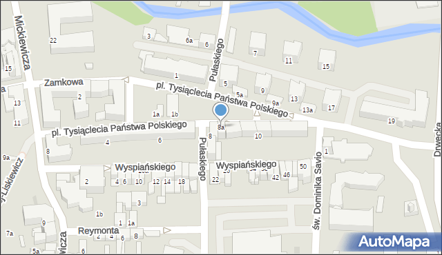 Ostróda, Plac Tysiąclecia Państwa Polskiego, 8a, mapa Ostróda