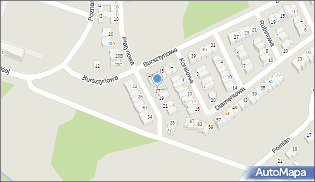 Ostrołęka, Platynowa, 17, mapa Ostrołęka