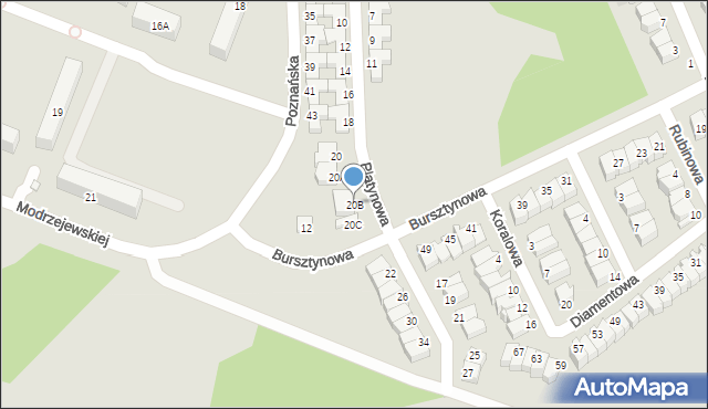 Ostrołęka, Platynowa, 20B, mapa Ostrołęka