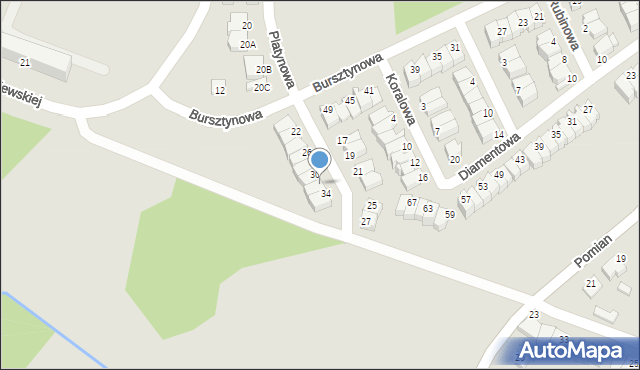 Ostrołęka, Platynowa, 32, mapa Ostrołęka